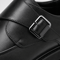 Gentry Morris Men's Black Monk Strap Platform Loafers with Chunky Lug Sole