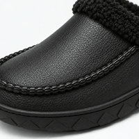 Gentry Morris Men's Black Plush-Lined Indoor Slipper Clogs
