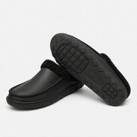 Gentry Morris Men's Black Plush-Lined Indoor Slipper Clogs