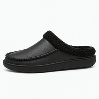 Gentry Morris Men's Black Plush-Lined Indoor Slipper Clogs