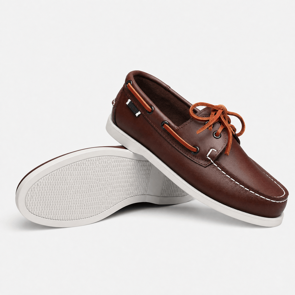 Gentry Morris Men's Brown Genuine Leather Boat Loafers - Flat Driving Shoes