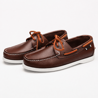 Gentry Morris Men's Brown Genuine Leather Boat Loafers - Flat Driving Shoes