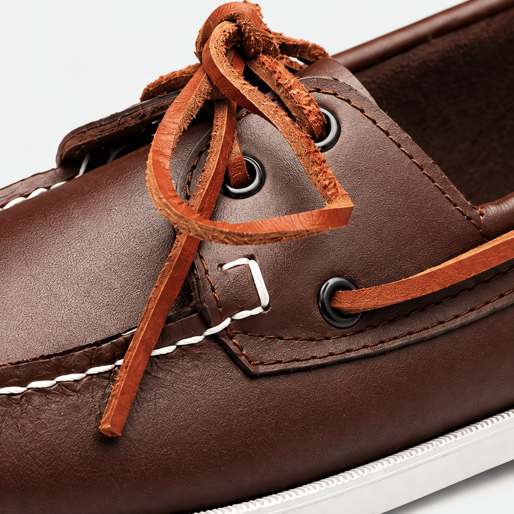 Gentry Morris Men's Brown Genuine Leather Boat Loafers - Flat Driving Shoes