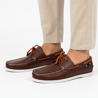 Gentry Morris Men's Brown Genuine Leather Boat Loafers - Flat Driving Shoes