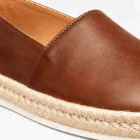 Gentry Morris Men's Brown Genuine Leather Slip-On Loafers with Jute-Wrapped Midsole
