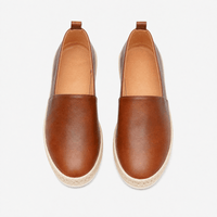 Gentry Morris Men's Brown Genuine Leather Slip-On Loafers with Jute-Wrapped Midsole