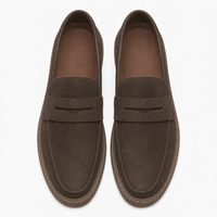 Gentry Morris Men's Brown Leather Penny Loafers - Slip-On Smart Casual Shoes