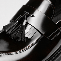 Gentry Morris Men's Brown Patent Leather Tassel Loafers with Lug Sole