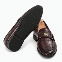 Gentry Morris Men's Burgundy Croc-Embossed Leather Slip-On Loafers