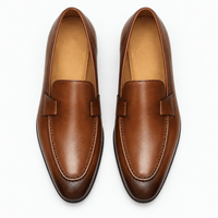 Gentry Morris Men's Handmade Brown Leather Slip-On Loafers