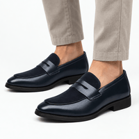 Gentry Morris Men's Navy Suede Pointed Toe Slip-On Loafers
