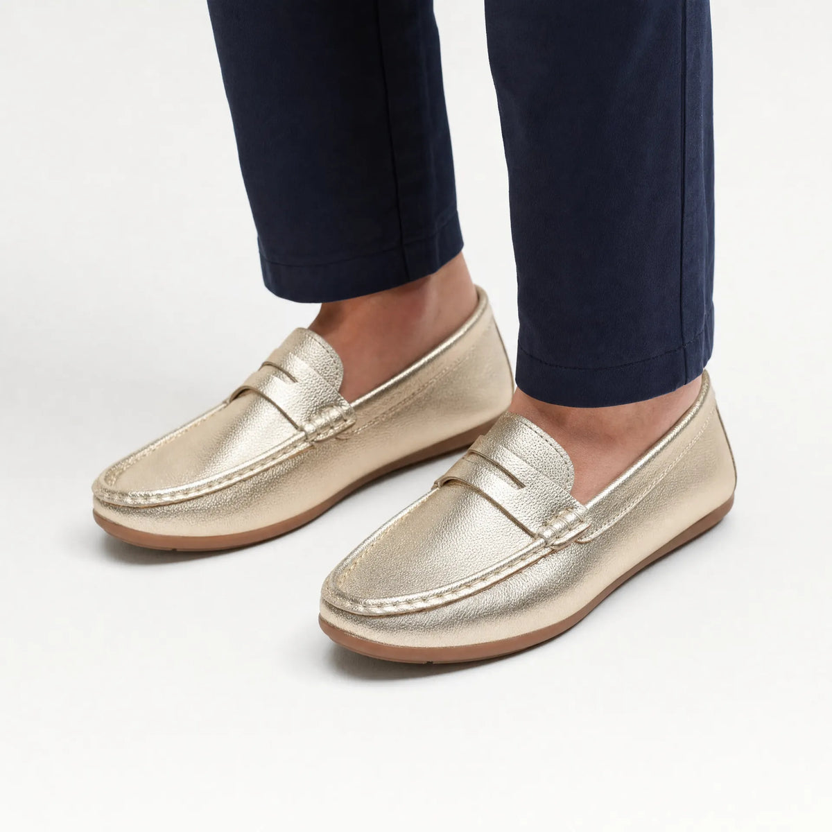 Gentry Morris Metallic Flat Loafers Slip On