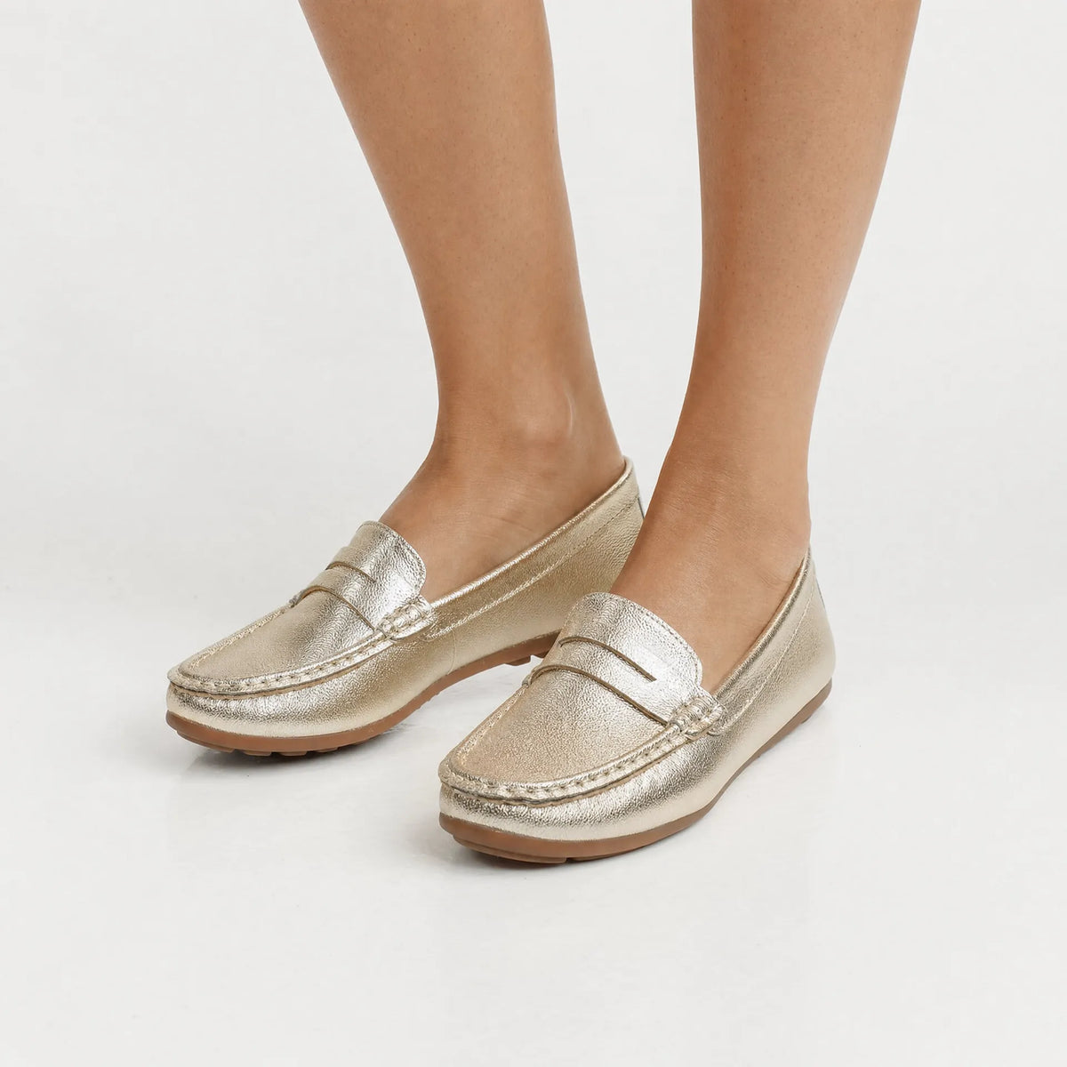 Gentry Morris Metallic Flat Loafers Slip On