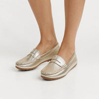 Gentry Morris Metallic Flat Loafers Slip On