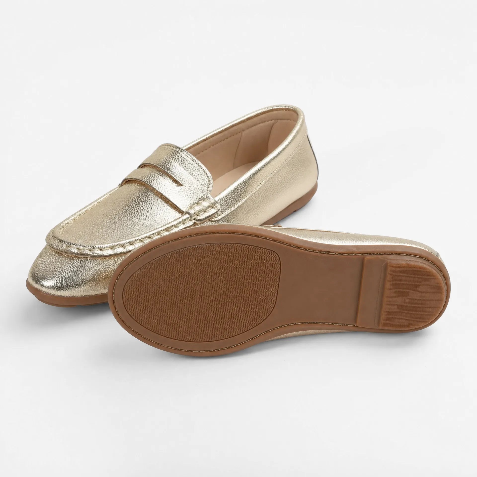 Gentry Morris Metallic Flat Loafers Slip On