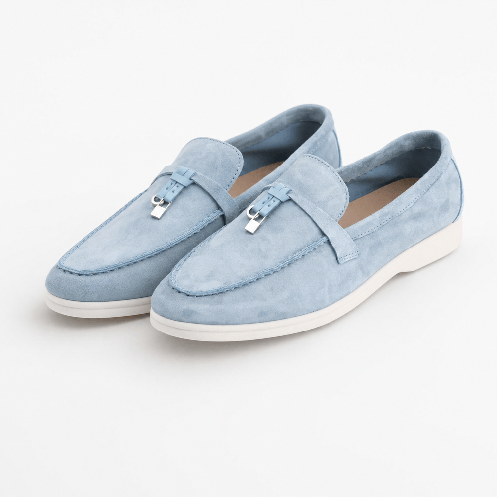 Gentry Morris Metallic Suede Tassel Loafers