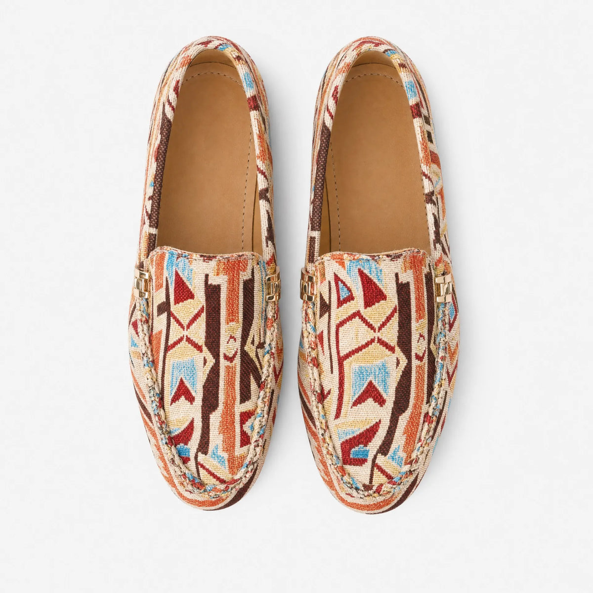 Gentry Morris Multicolour Geometric Pattern Loafers