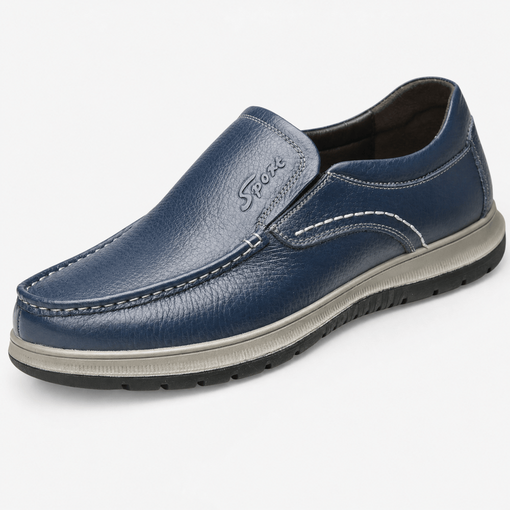 Gentry Morris Navy Blue / 5 Chunky Mens Loafers Slip On