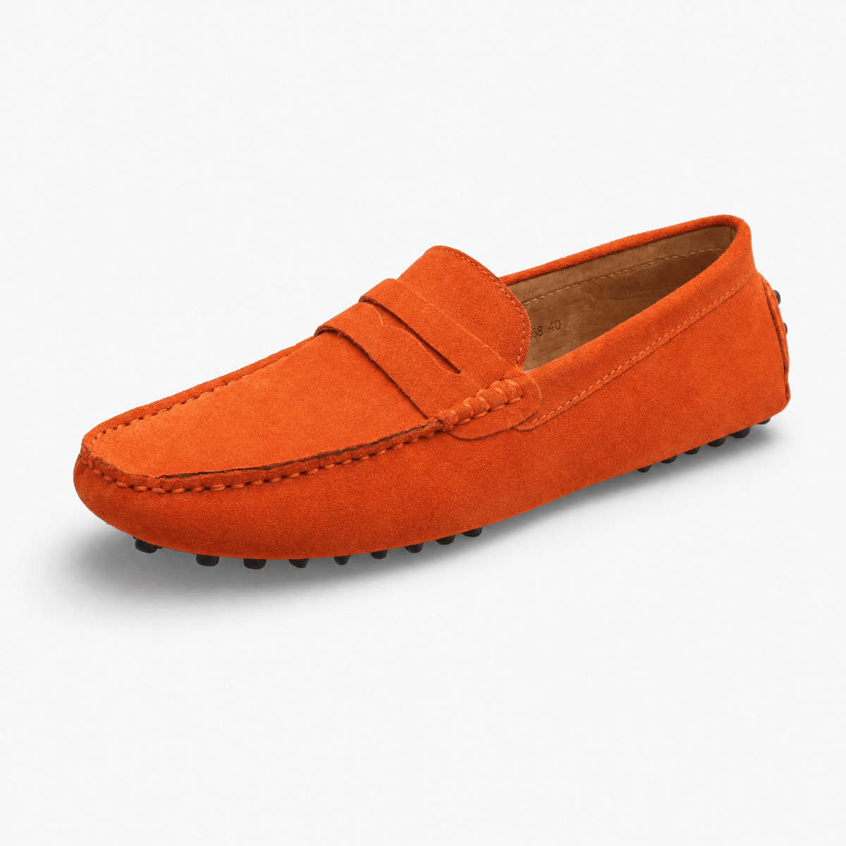 Gentry Morris Orange / 35 Driving Suede Loafers Slip On