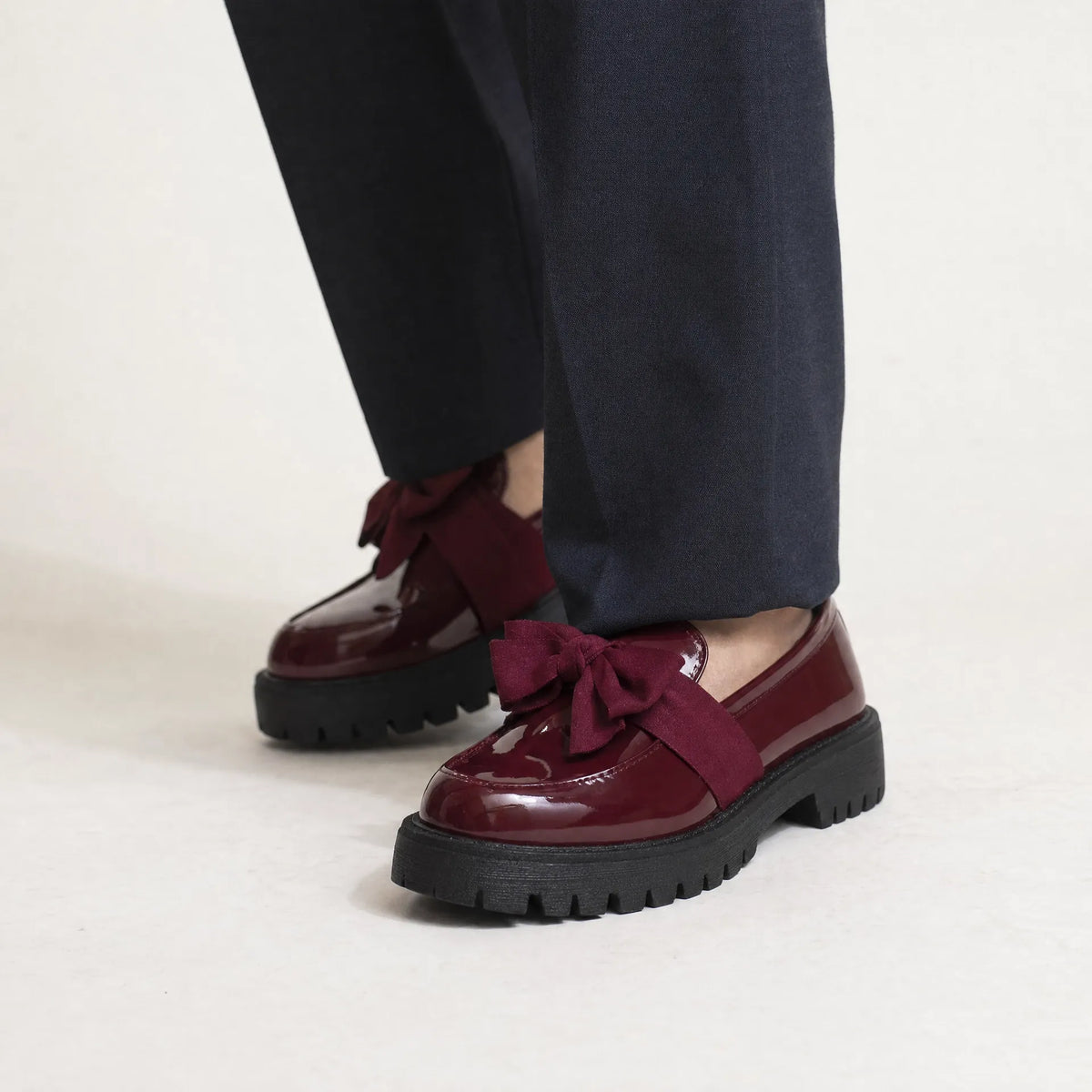 Gentry Morris Patent Bow Platform Loafers