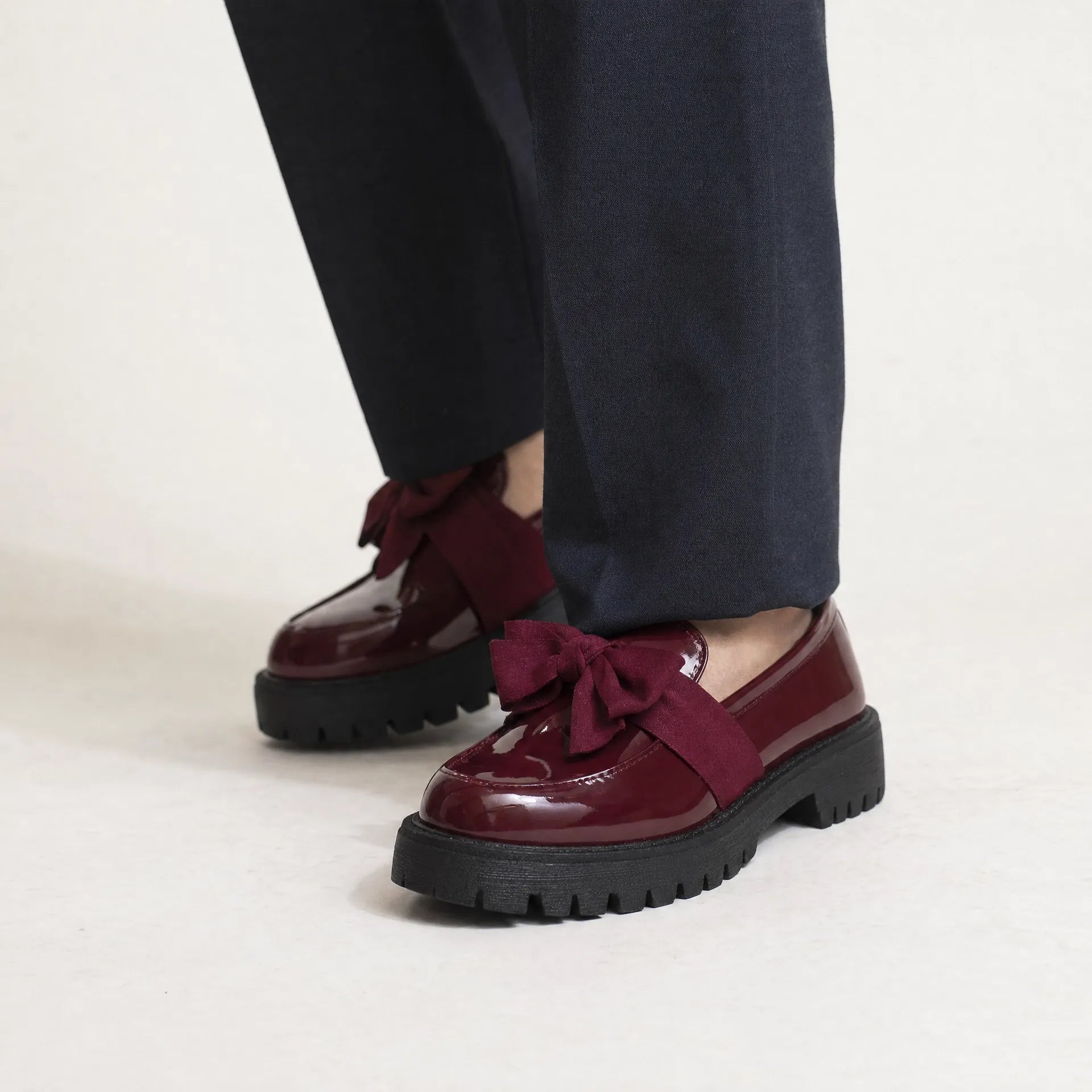 Gentry Morris Patent Bow Platform Loafers