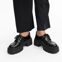 Gentry Morris Patent Platform Loafers Block Heel