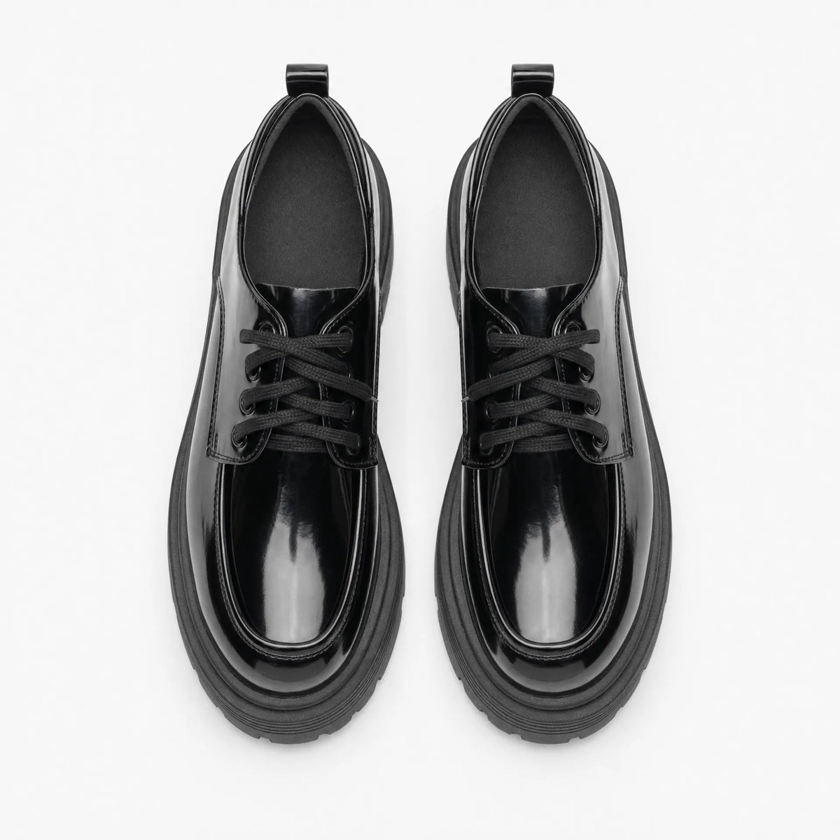 Gentry Morris Patent Platform Loafers Block Heel
