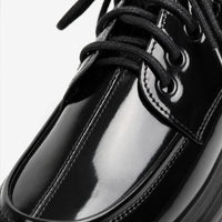 Gentry Morris Patent Platform Loafers Block Heel