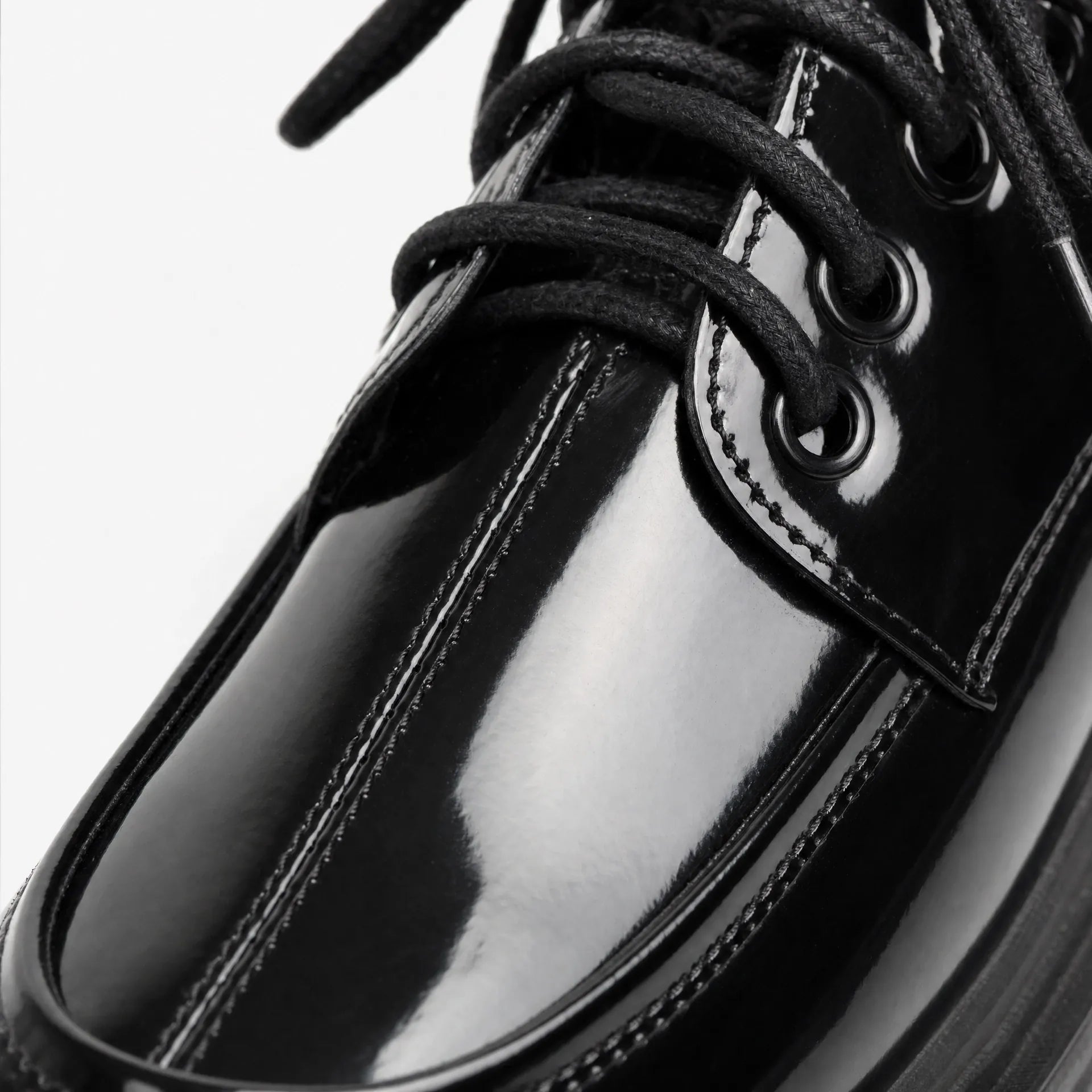 Gentry Morris Patent Platform Loafers Block Heel