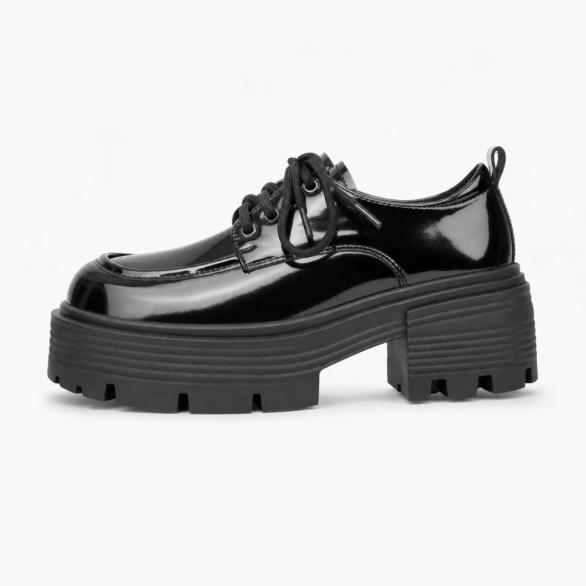 Gentry Morris Patent Platform Loafers Block Heel