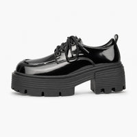 Gentry Morris Patent Platform Loafers Block Heel