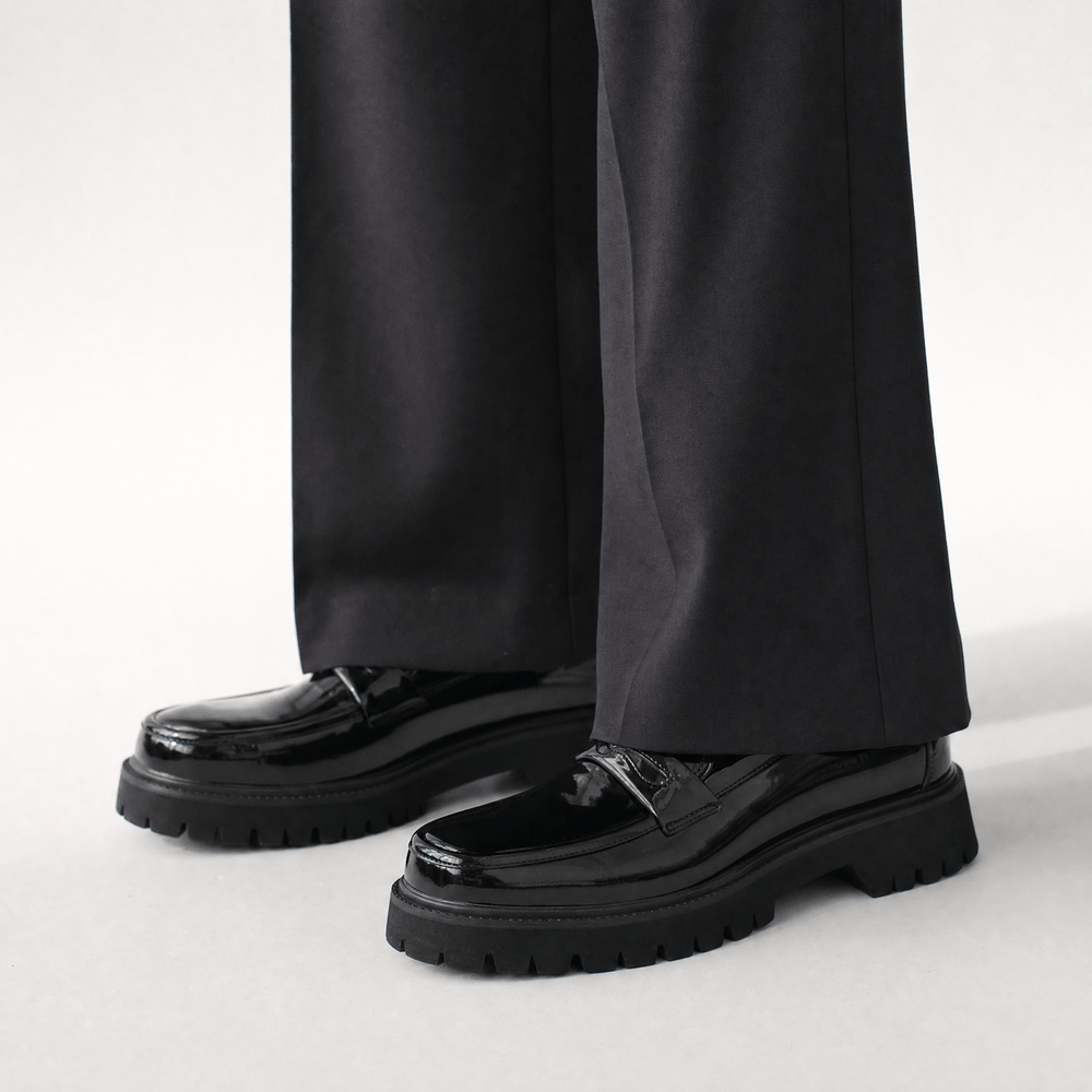 Gentry Morris Patent Platform Loafers Formal Style