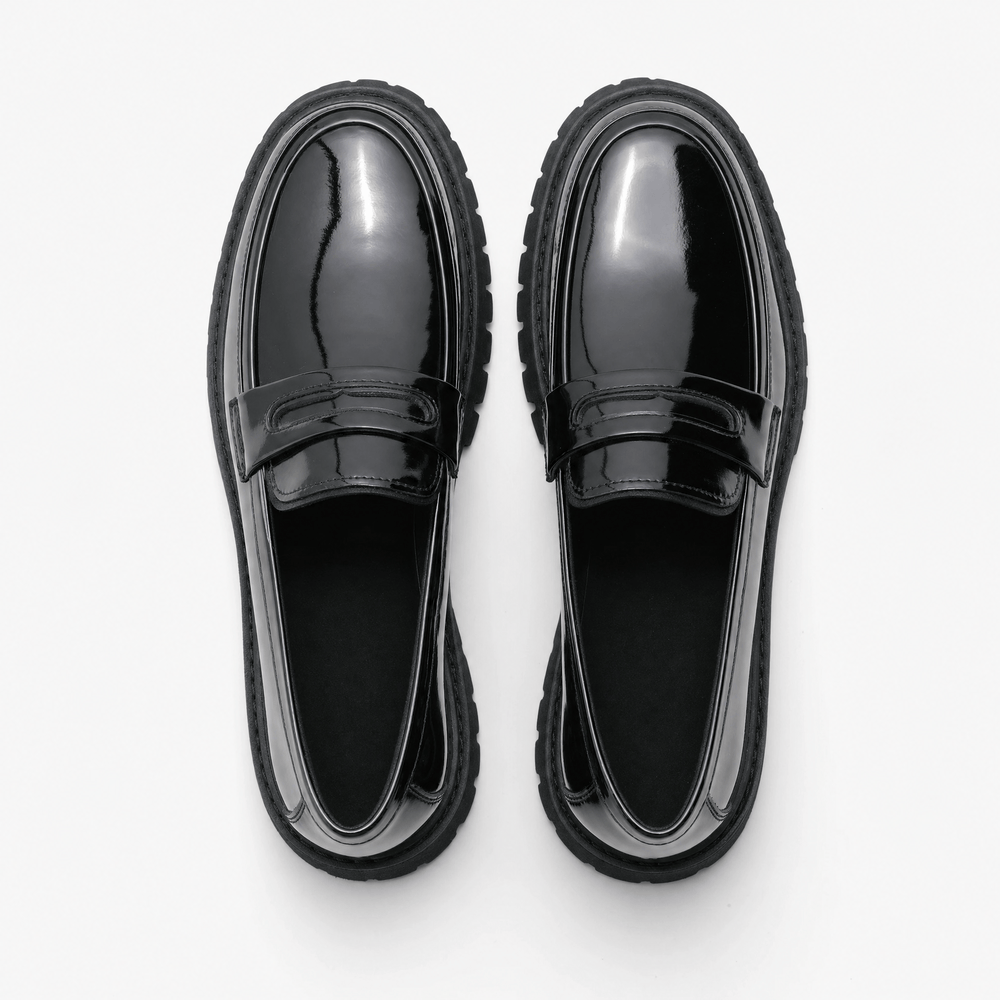 Gentry Morris Patent Platform Loafers Formal Style