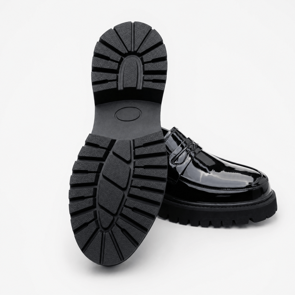 Gentry Morris Patent Platform Loafers Formal Style