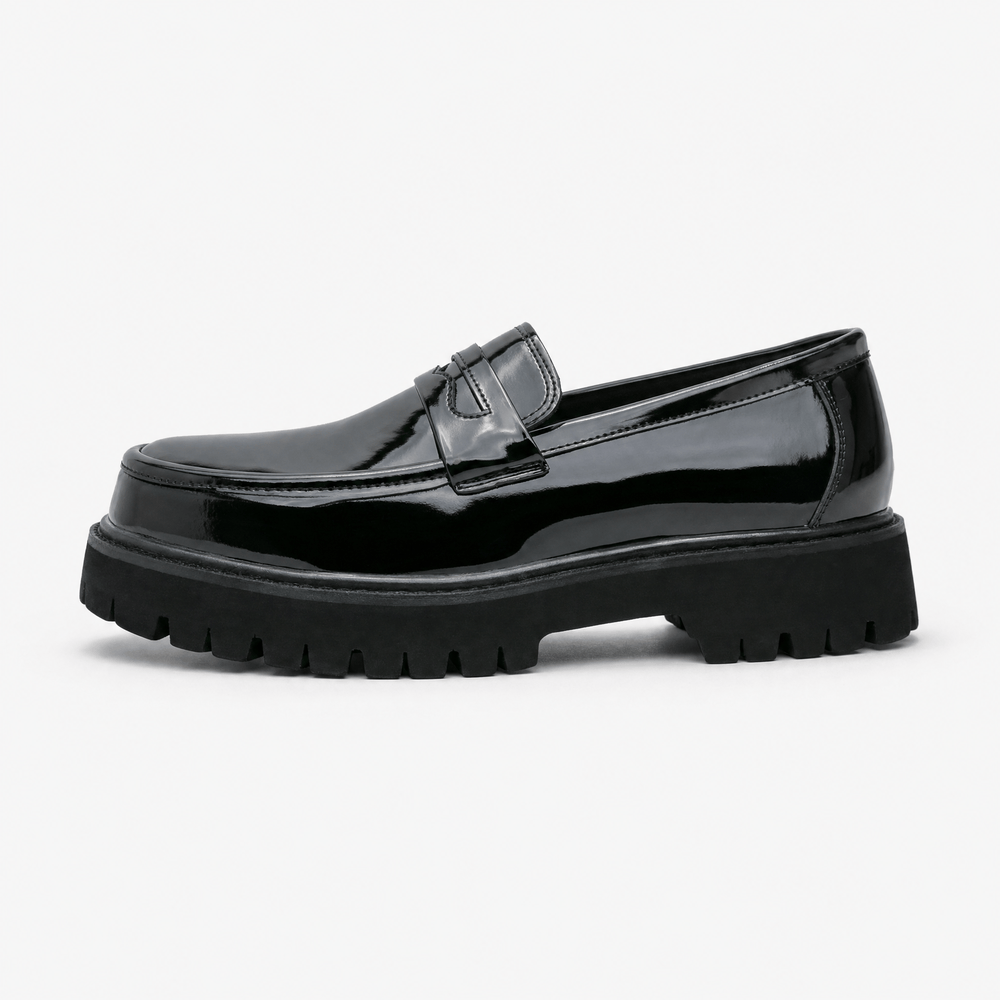 Gentry Morris Patent Platform Loafers Formal Style