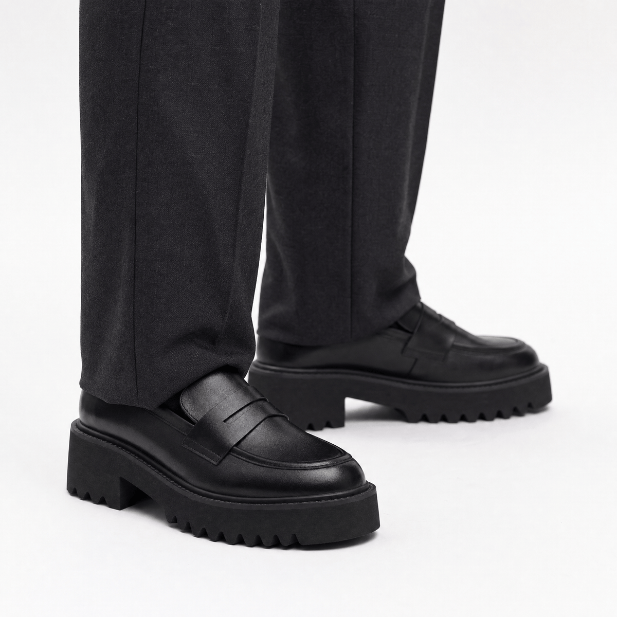 Gentry Morris Penny Chunky Loafers Block Heel