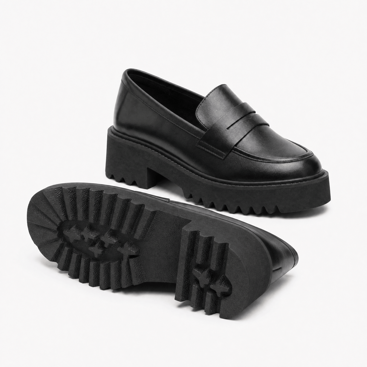 Gentry Morris Penny Chunky Loafers Block Heel