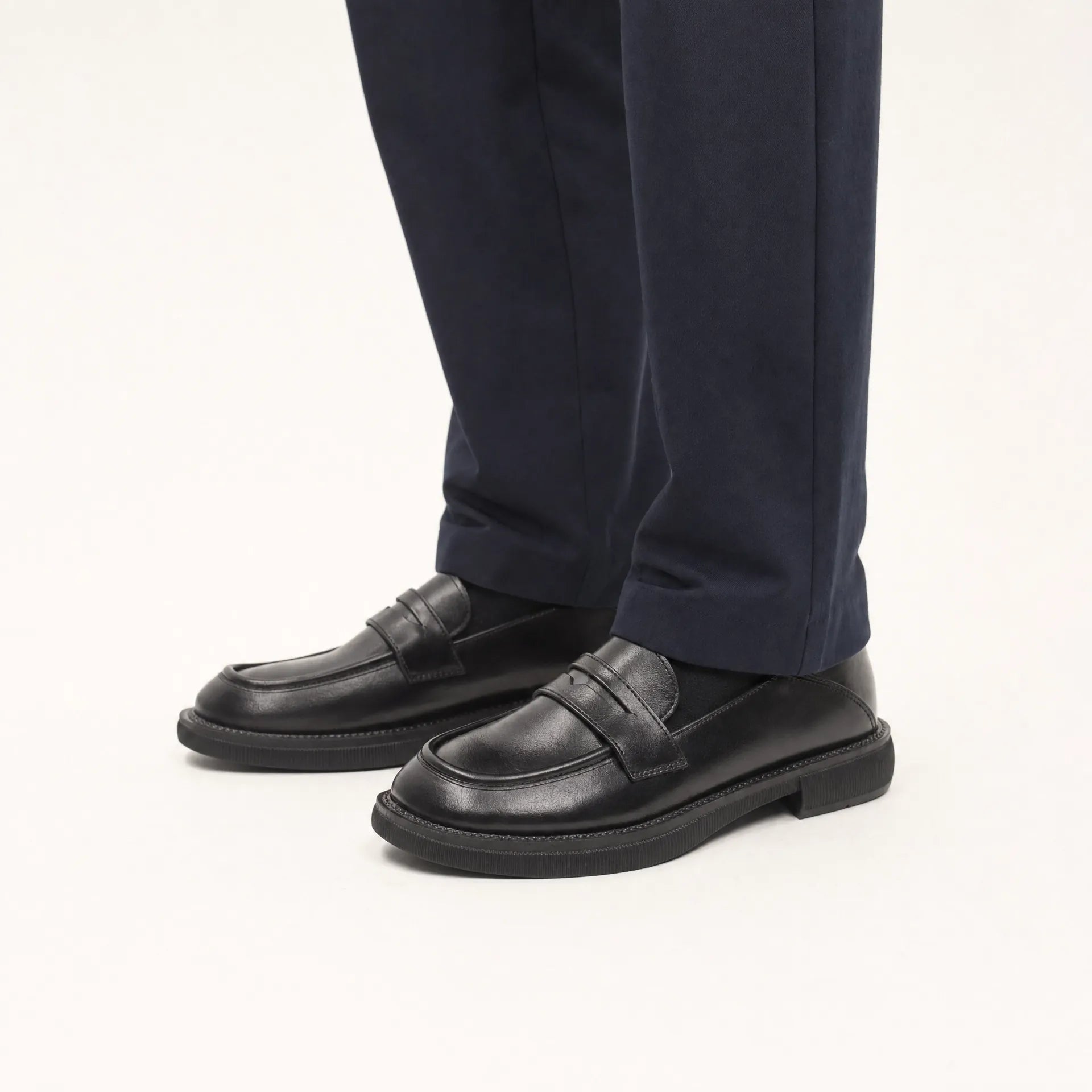 Gentry Morris Penny Loafers Black Block Heel