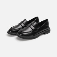 Gentry Morris Penny Loafers Black Block Heel