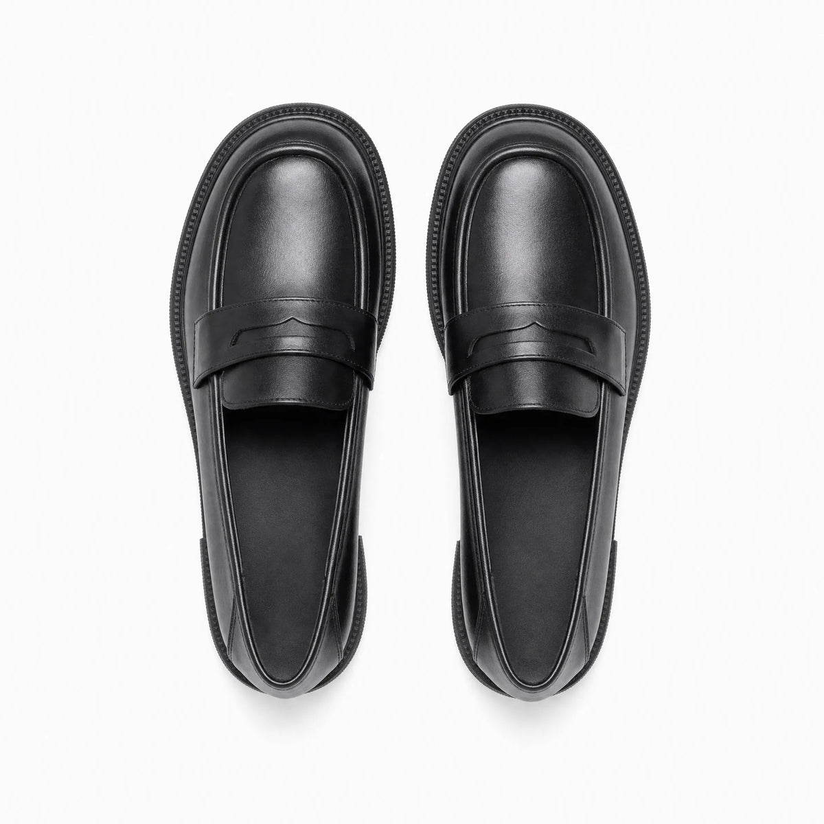 Gentry Morris Penny Loafers Black Block Heel