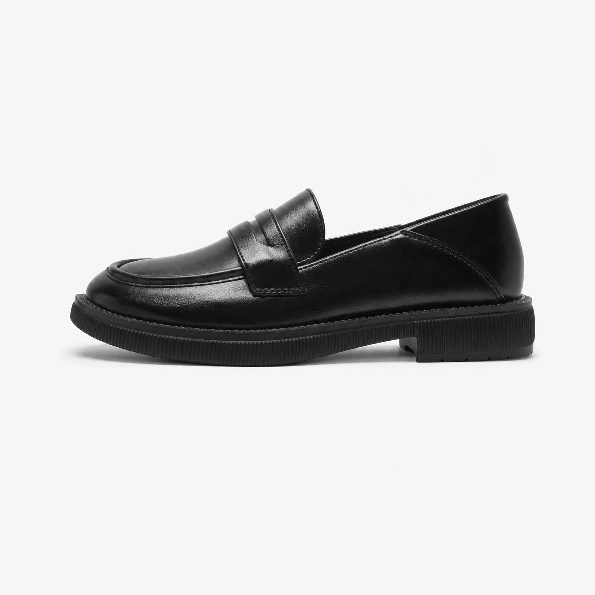 Gentry Morris Penny Loafers Black Block Heel