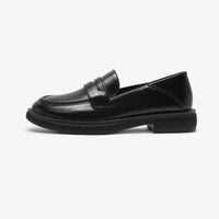 Gentry Morris Penny Loafers Black Block Heel