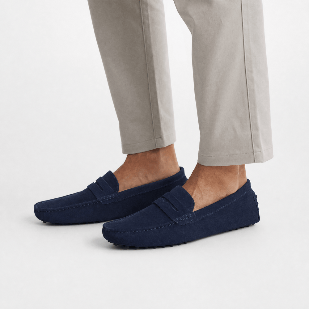 Gentry Morris Penny Suede Loafers Driving Style