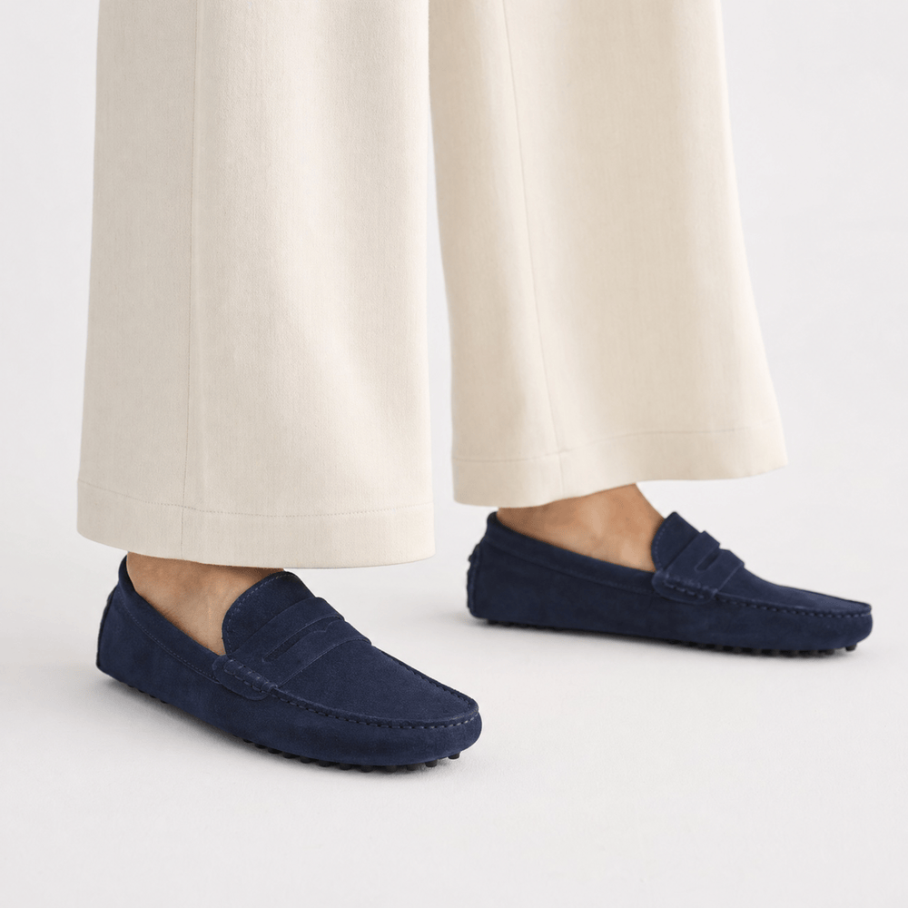 Gentry Morris Penny Suede Loafers Driving Style