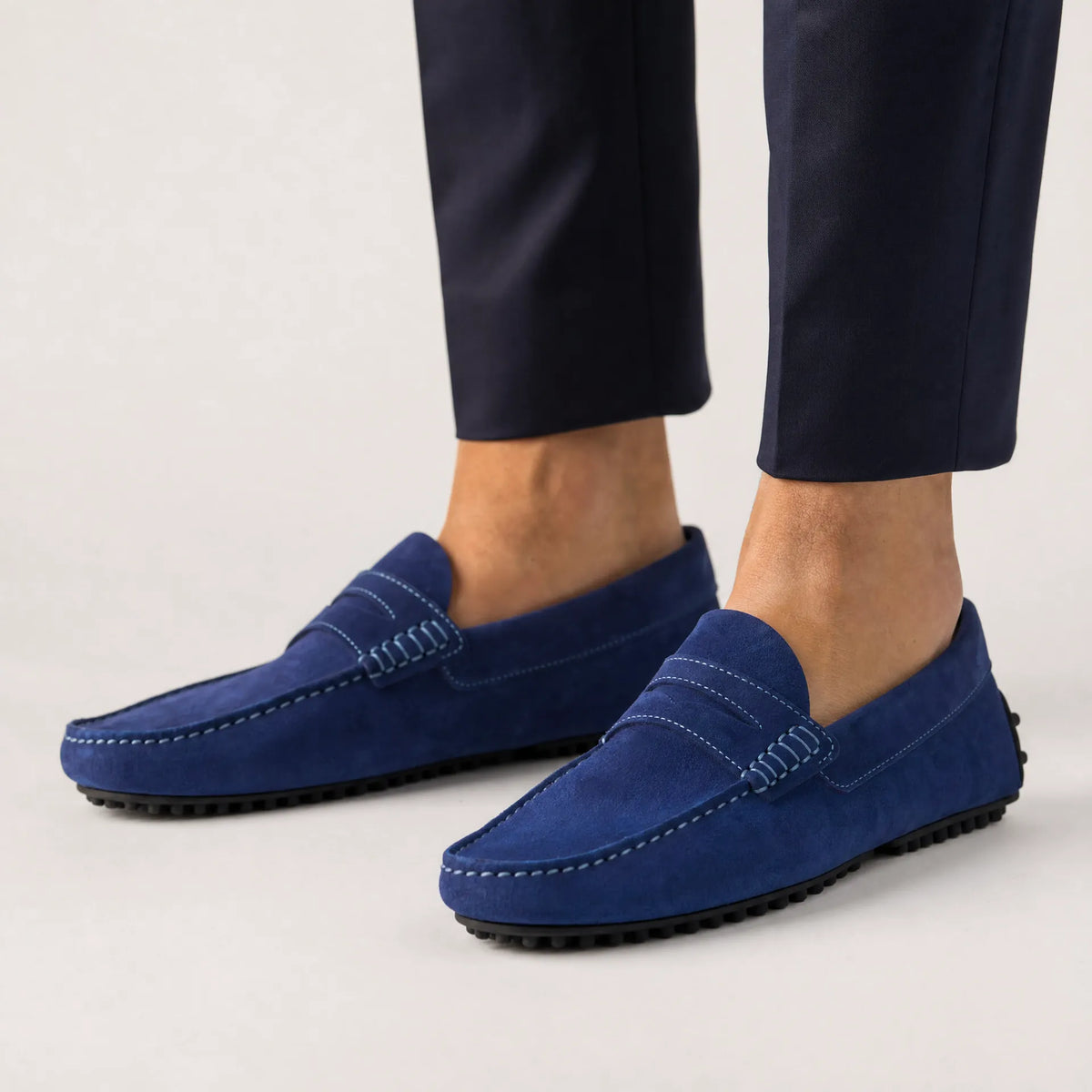 Gentry Morris Penny Suede Loafers Strap Detail