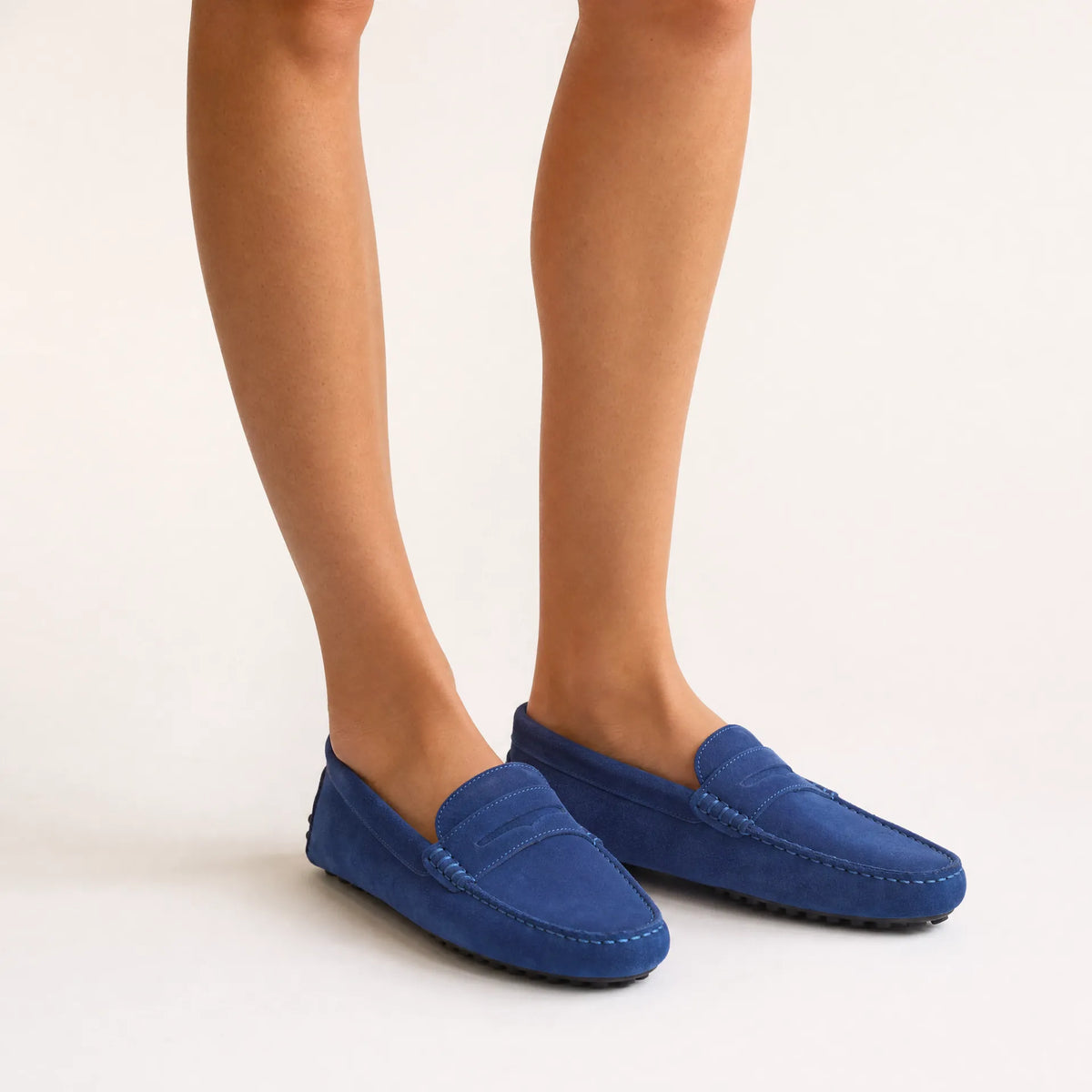 Gentry Morris Penny Suede Loafers Strap Detail