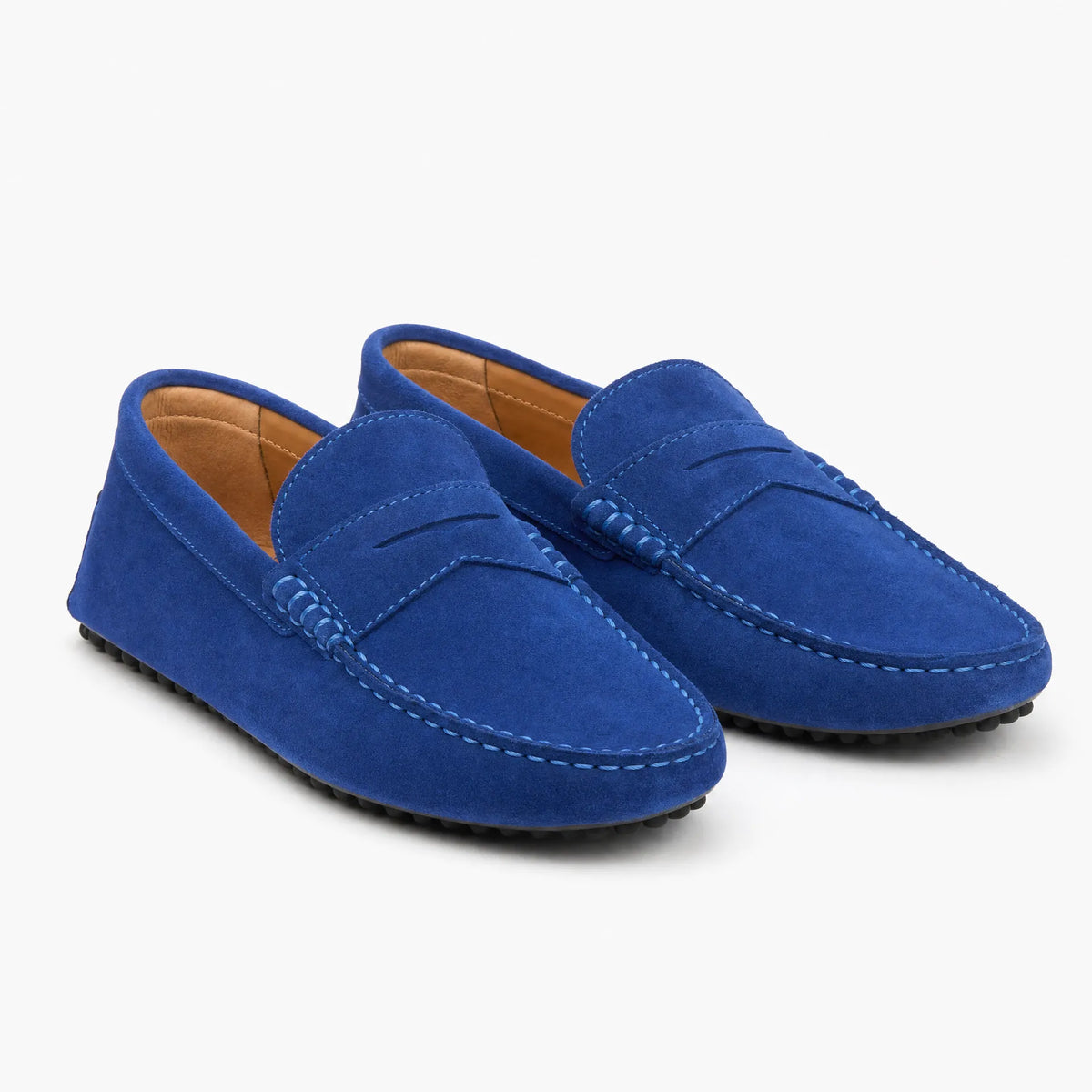 Gentry Morris Penny Suede Loafers Strap Detail