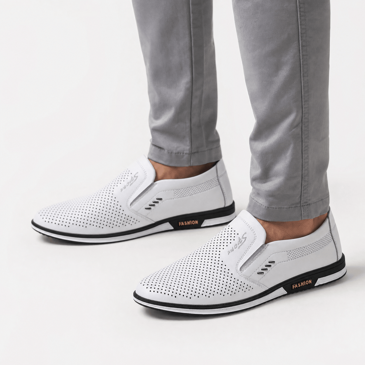 Gentry Morris Perforated Mens Loafers Slip On