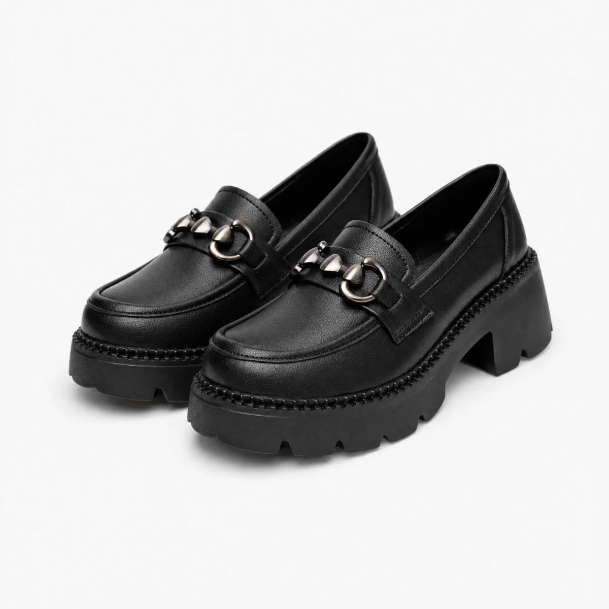 Gentry Morris Square Toe Chain Platform Loafers