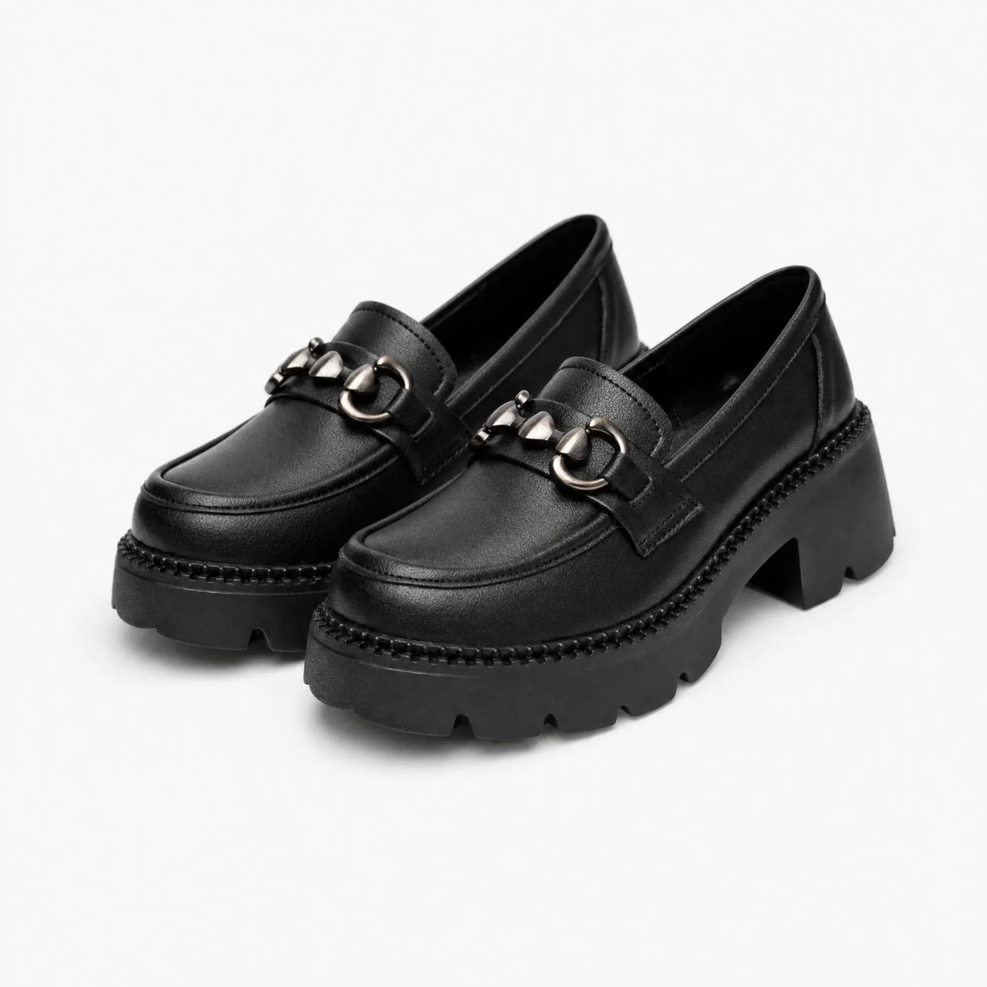 Gentry Morris Square Toe Chain Platform Loafers